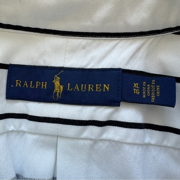 Ralph Lauren White and Black Striped Polo Shirt - Picture 12 of 12